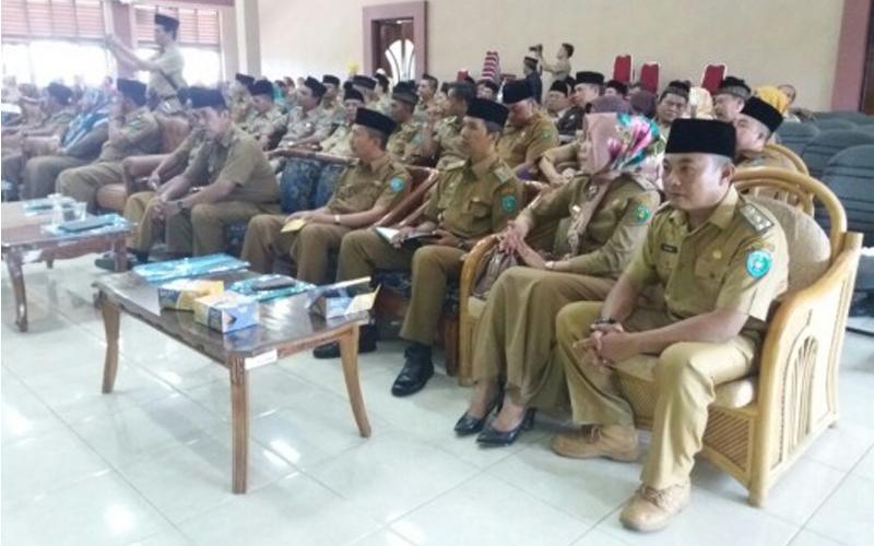 Rapat koordinasi dan evaluasi PAD Kota Bengkulu sektor PBB di ruang rapat Gunung Bungkuk, Sekretariat Kota Bengkulu