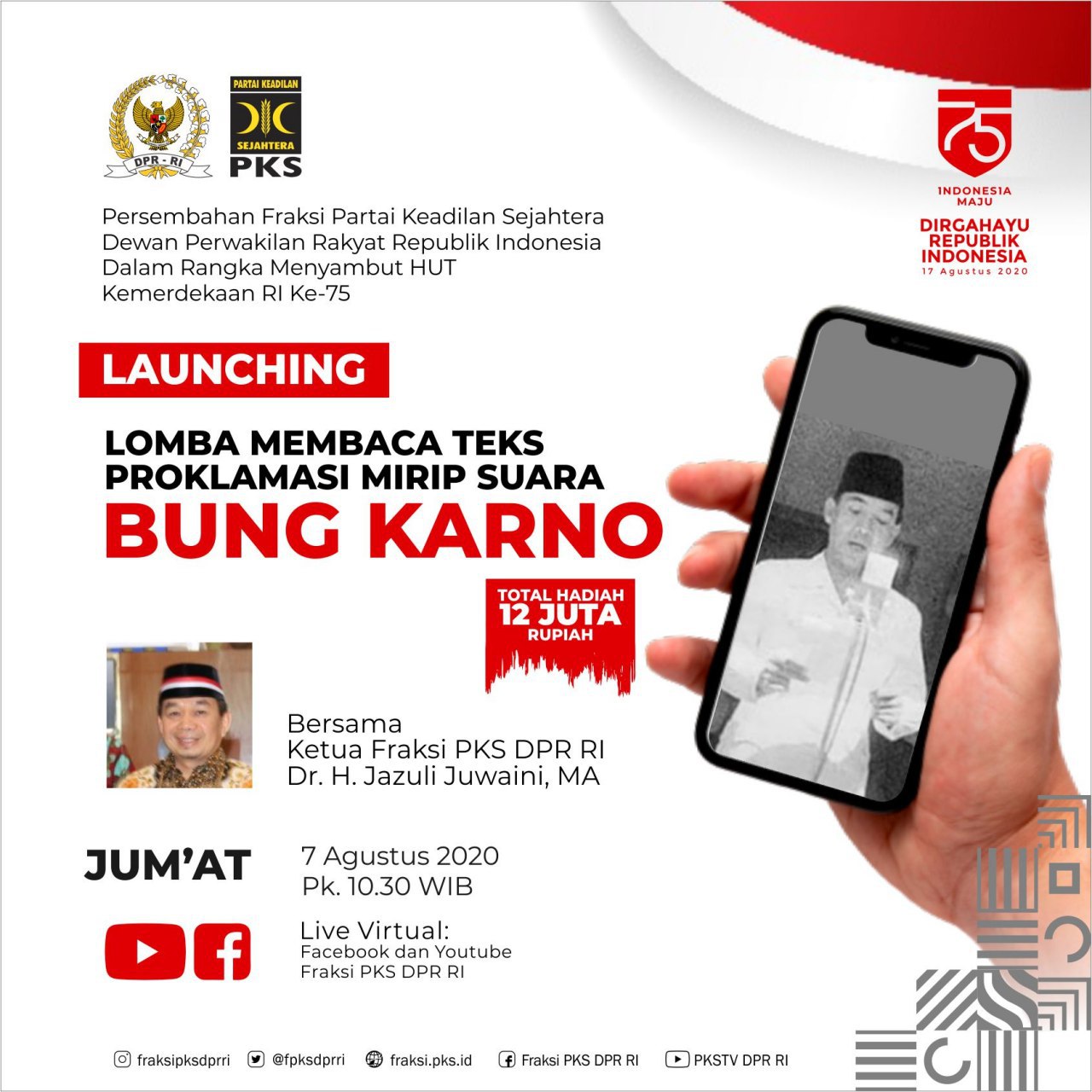 Poster Lomba Membaca Teks Proklamasi Mirip Suara Bung Karno